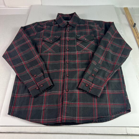 Dixxon Snap On Tool Flannel Shirt Adult Large Black Plaid Button Up Long Sleeve - Picture 1 of 16